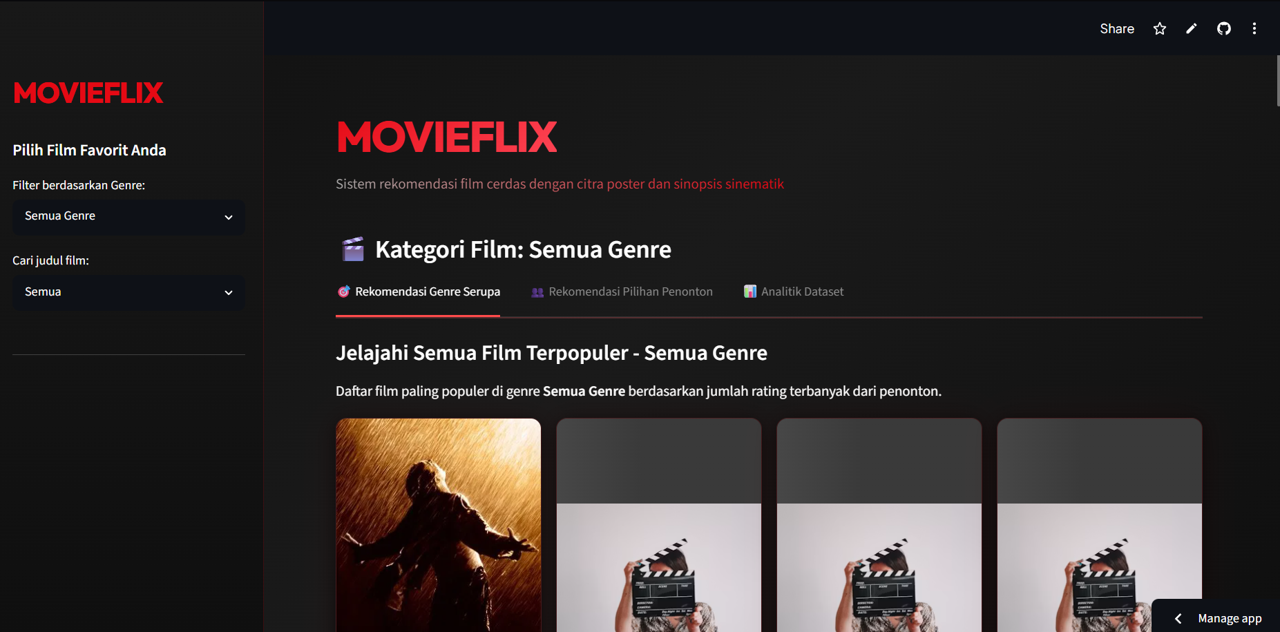 Sistem Rekomendasi Film berdasarakan Dataset tahun 2023